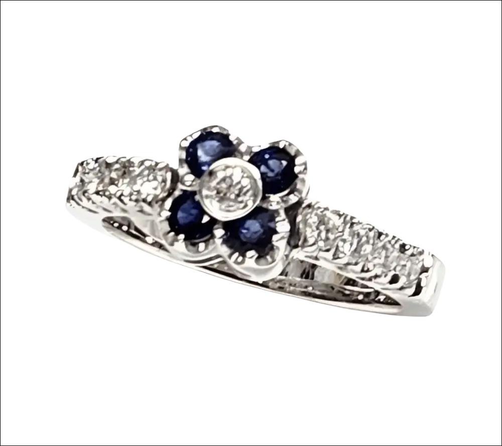 Anello CEVA GIOIELLI in oro bianco con zaffiri e diamanti