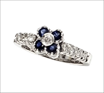 Anello CEVA GIOIELLI in oro bianco con zaffiri e diamanti