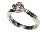 Anello oro bianco e diamante solitario ct 0,55 elegante in argento