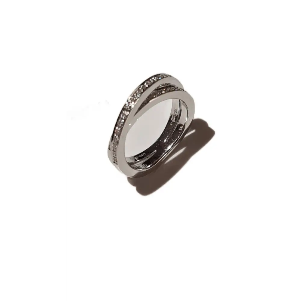 anello oro bianco e diamanti Intreccio Salvini |bonini-gioielli