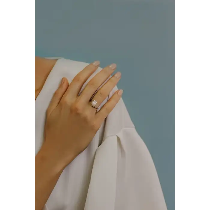 Anello oro bianco perla e diamanti COMETE GIOIELLI ANP 380 - anello