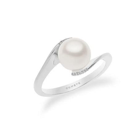 Anello oro bianco perla e diamanti COMETE GIOIELLI ANP 380 - anello