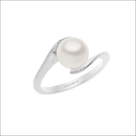 Anello Oro Bianco Perle d’Amore con perla e diamanti scintillanti