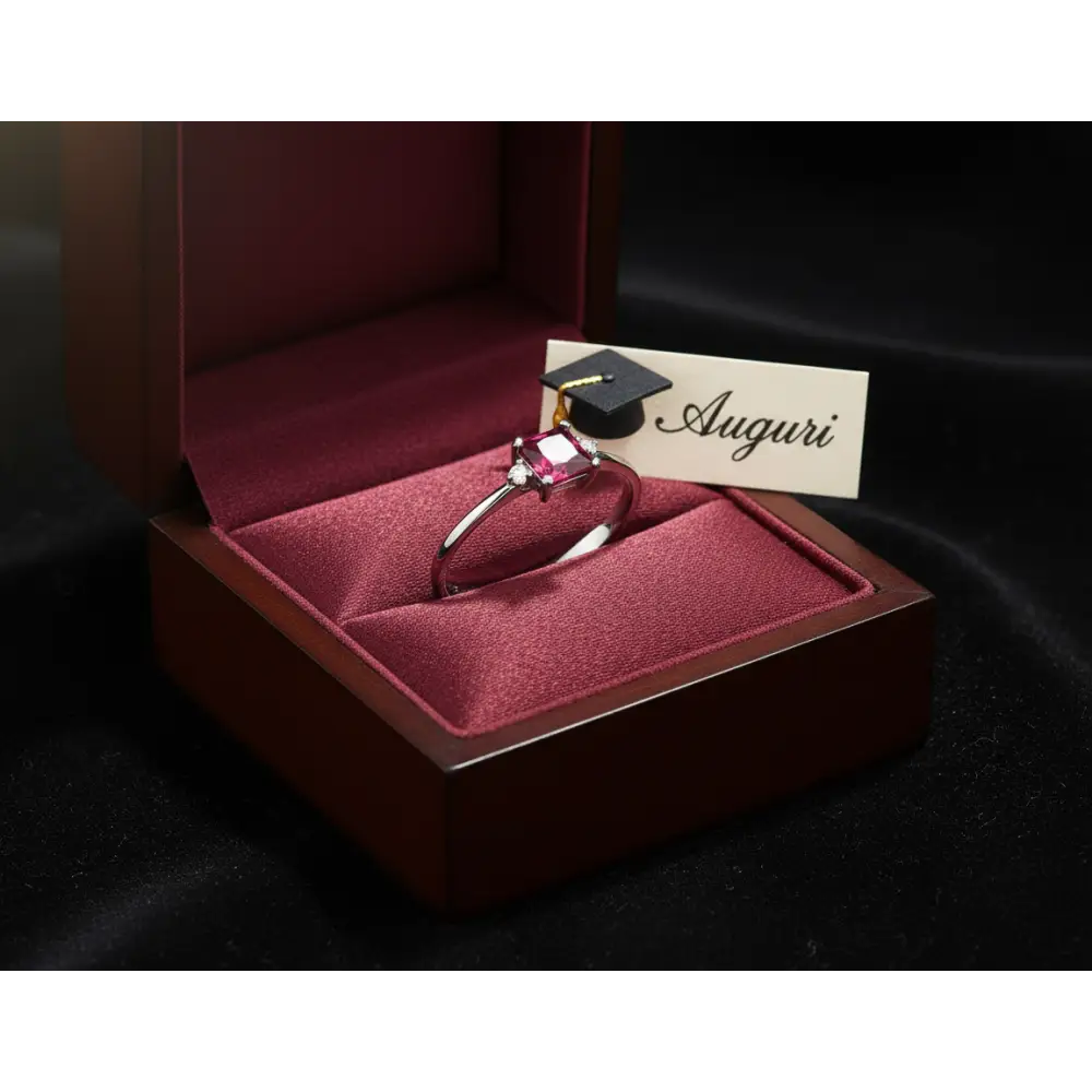 Anello Oro bianco Rubino e Diamanti COMETE ANB 2707|bonini-gioielli