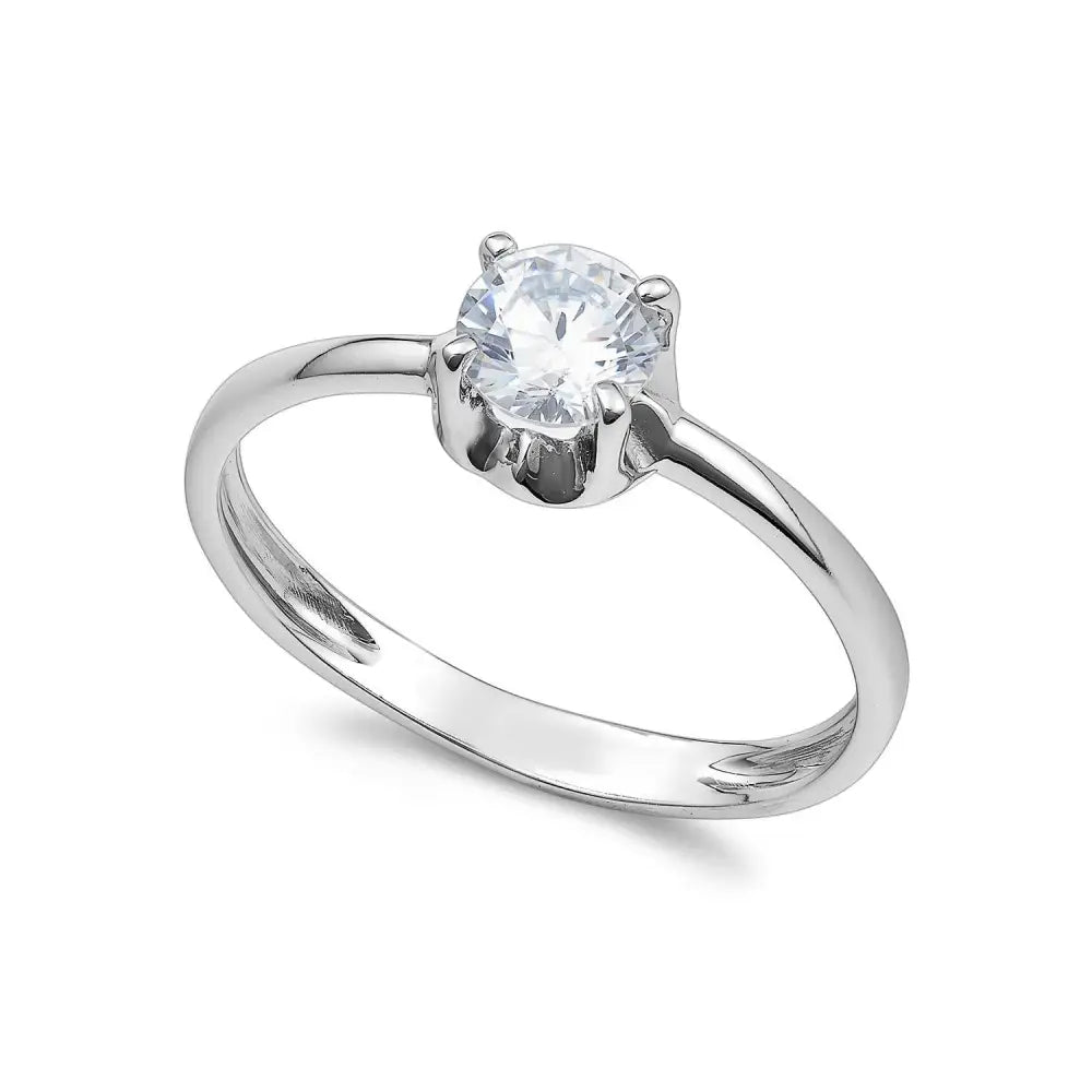 anello oro bianco solitario zircone AMBROSIA AAZ 142|bonini-gioielli