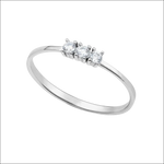 Anello Oro Bianco Trilogy zirconi Ambrosia AAZ 144, elegante design minimalista