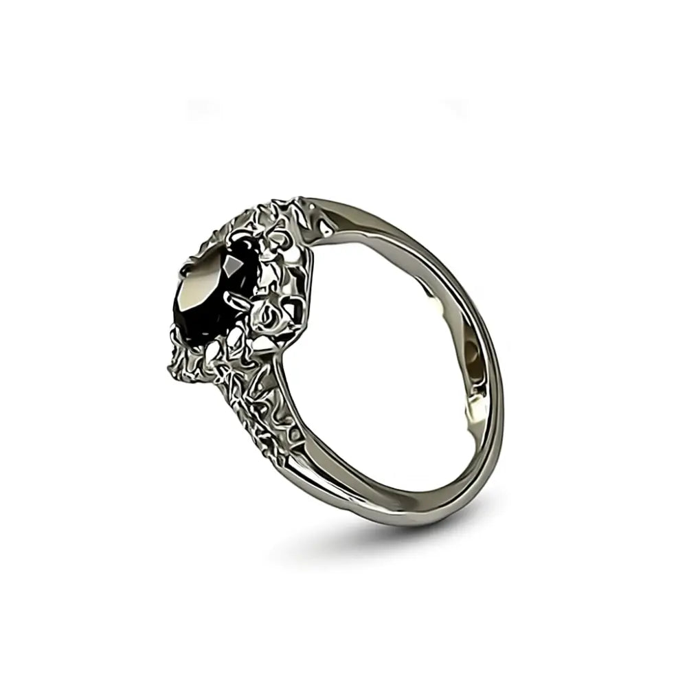 Anello Oro Bianco Zaffiro Blu e Diamanti Salvini anello