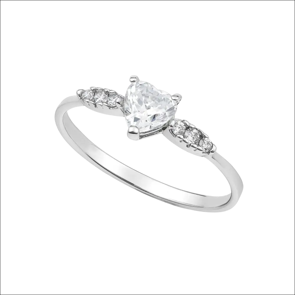 Anello Oro Cuore Zirconi Ambrosia Dea di Luce AAZ 146 in argento con diamante cuore