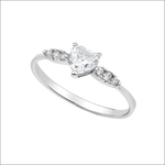 Anello Oro Cuore Zirconi Ambrosia Dea di Luce AAZ 146 in argento con diamante cuore