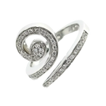 Anello oro e diamanti 0.32 Riccio e Capriccio Salvini con spirale in argento e diamanti