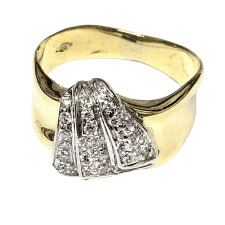 anello oro giallo 750/1000 e 32 diamanti ct 0,48|bonini-gioielli