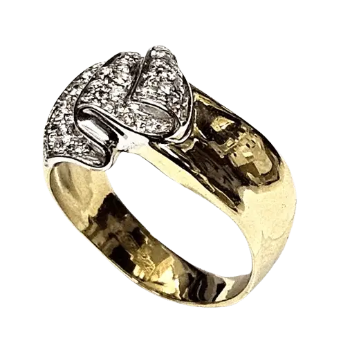anello oro giallo 750/1000 e 32 diamanti ct 0,48|bonini-gioielli