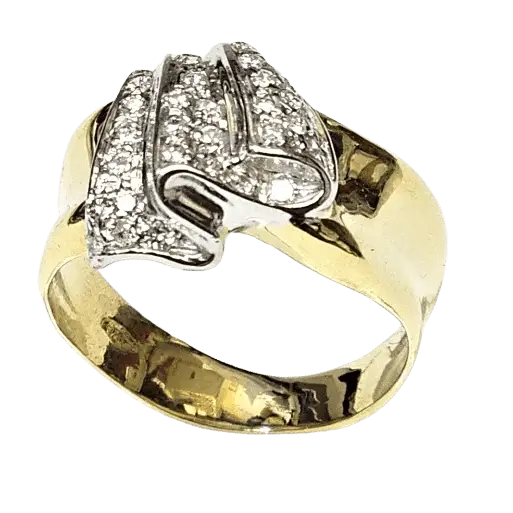 anello oro giallo 750/1000 e 32 diamanti ct 0,48|bonini-gioielli