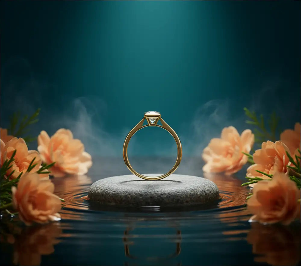 Anello Oro Giallo 750/1000 e Diamante Carré 0,16 ct|bonini-gioielli