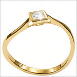 Anello Oro Giallo 750/1000 e Diamante Carré 0,16 ct|bonini-gioielli