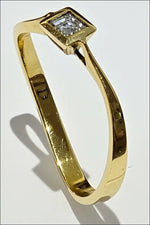Anello Oro Giallo 750/1000 e Diamante Carré 0,16 ct|bonini-gioielli