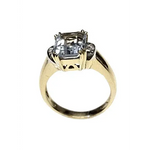 anello oro giallo acquamarina e diamanti DE LAZZARI|bonini-gioielli