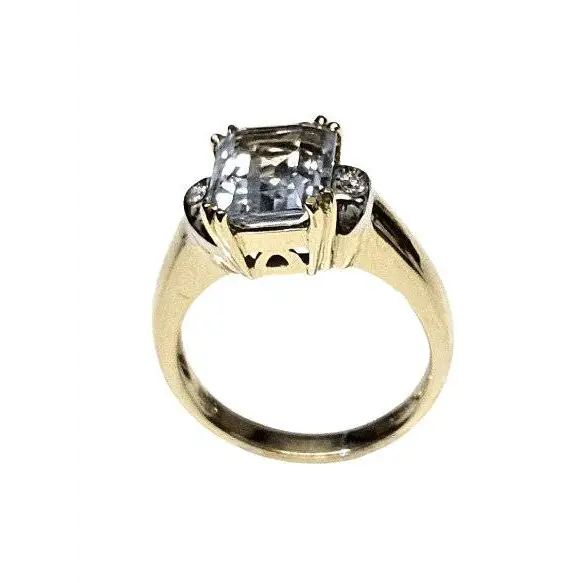 anello oro giallo acquamarina e diamanti DE LAZZARI|bonini-gioielli