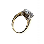 anello oro giallo acquamarina e diamanti DE LAZZARI|bonini-gioielli