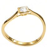 Anello Oro Giallo 750/1000 e Diamante Carré 0,16 ct|bonini-gioielli