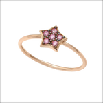 Anello oro rosa a forma di stella con zirconi rosa AAZ 128 AMBROSIA
