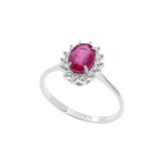Anello oro rubino e diamanti ANB 2570 COMETE con anello in argento e rubino ovale