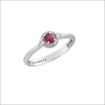 Anello argento rubino ovale e diamanti COMETE GIOIELLI