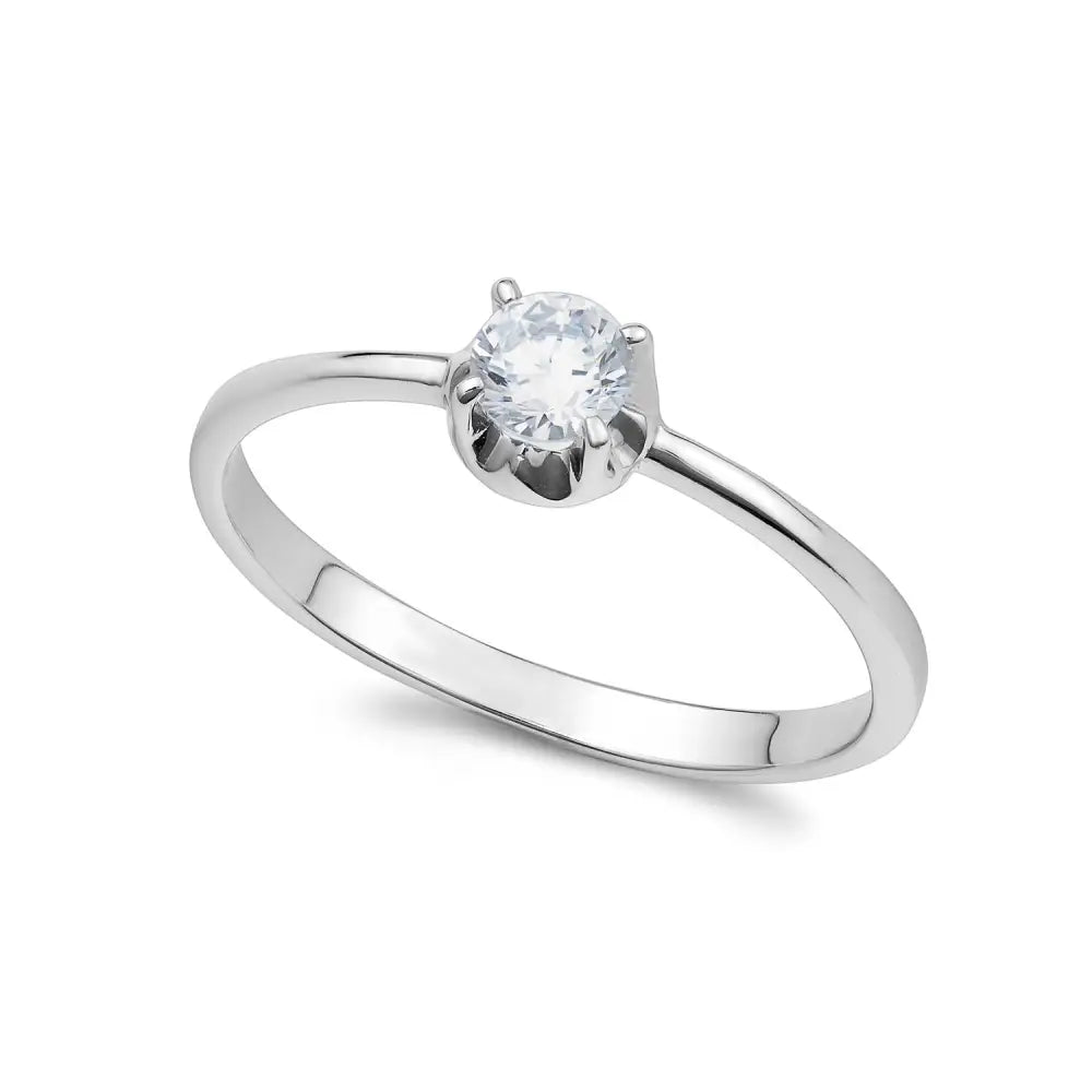 anello oro solitario zircone bianco AMBROSIA AAZ 141|bonini-gioielli