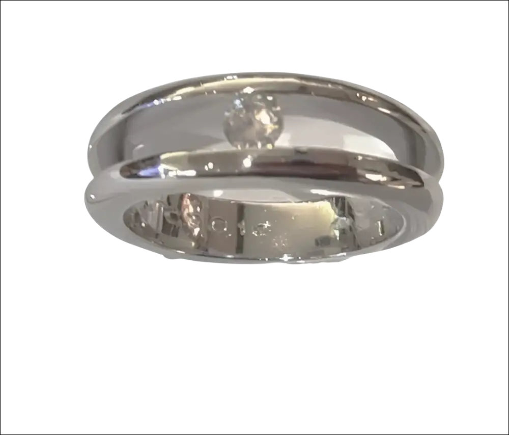 Anello Platino con Diamante Solitario Anello, elegante argento due toni