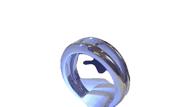 Anello Platino con Diamante Solitario, elegante argento con gemma chiara