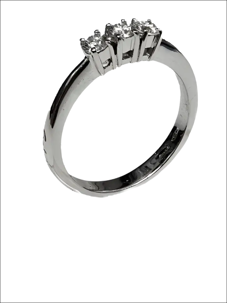 Anello Salvini Oro Bianco e Diamanti: elegante anello argento con tre diamanti