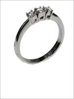Anello Salvini Oro Bianco e Diamanti: elegante anello argento con tre diamanti