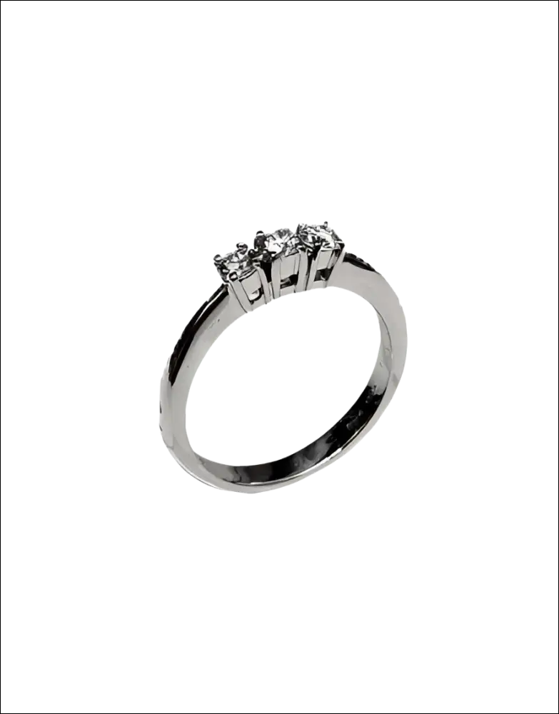 Anello Salvini oro bianco e diamanti a tre pietre silver con banda lucida