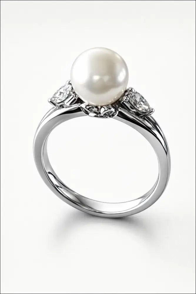 Anello Salvini Oro Bianco, Perla e Diamanti Marquise|bonini-gioielli