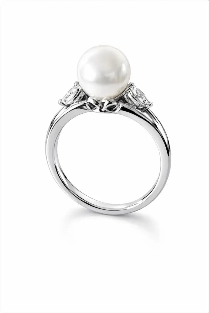 Anello Salvini Oro Bianco, Perla e Diamanti Marquise|bonini-gioielli