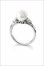 Anello Salvini Oro Bianco, Perla e Diamanti Marquise|bonini-gioielli