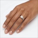 Anello Salvini Oro Bianco, Perla e Diamanti Marquise|bonini-gioielli