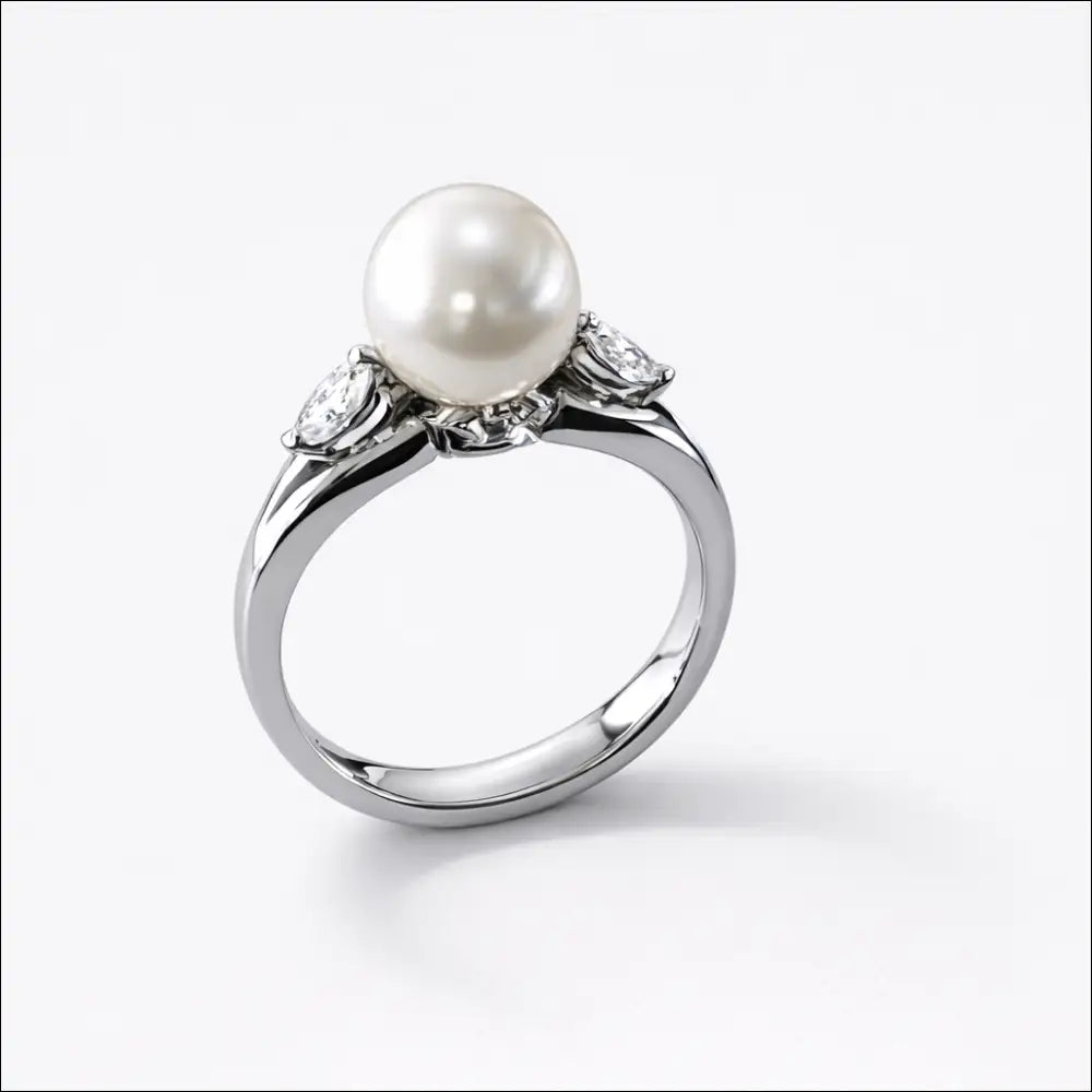 Anello Salvini Oro Bianco, Perla e Diamanti Marquise|bonini-gioielli