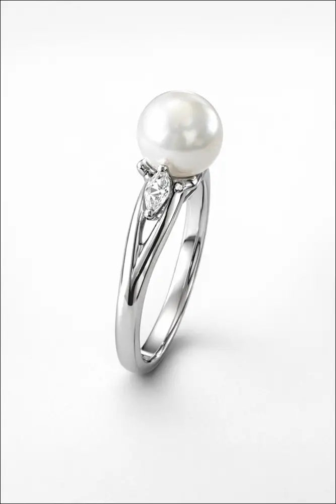 Anello Salvini Oro Bianco, Perla e Diamanti Marquise|bonini-gioielli