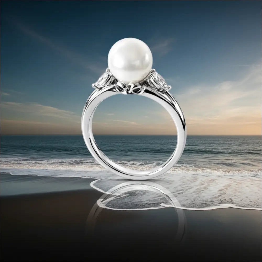 Anello Salvini Oro Bianco, Perla e Diamanti Marquise|bonini-gioielli