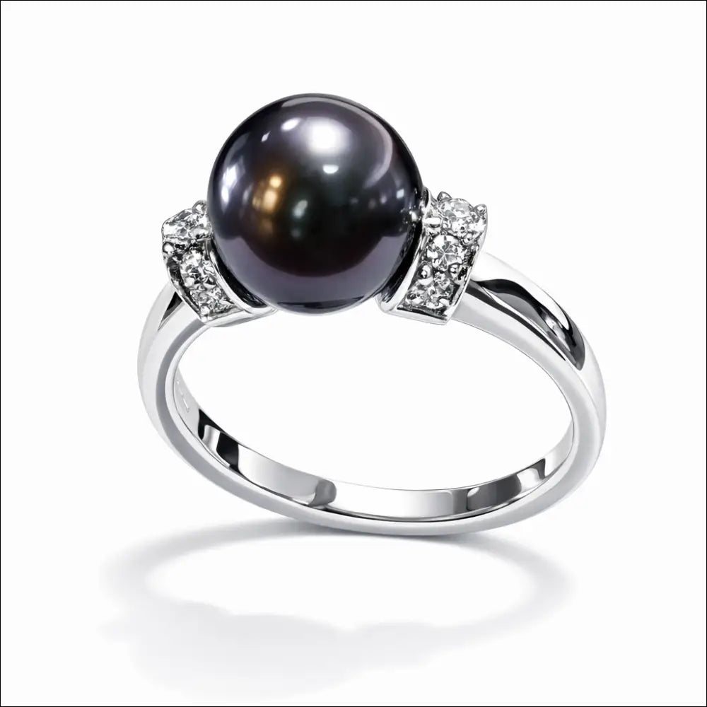 Anello Salvini Oro Bianco, Perla Nera e Diamanti|bonini-gioielli