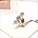 Anello in oro e diamanti ct 0,18 Provence di Salvini con design floreale e ambra