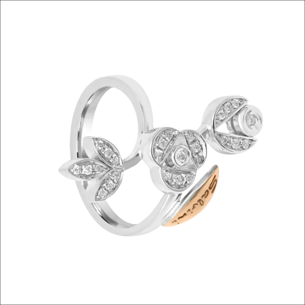 Anello in oro e diamanti ct 0,18 Provence di Salvini con accenti floreali in diamante