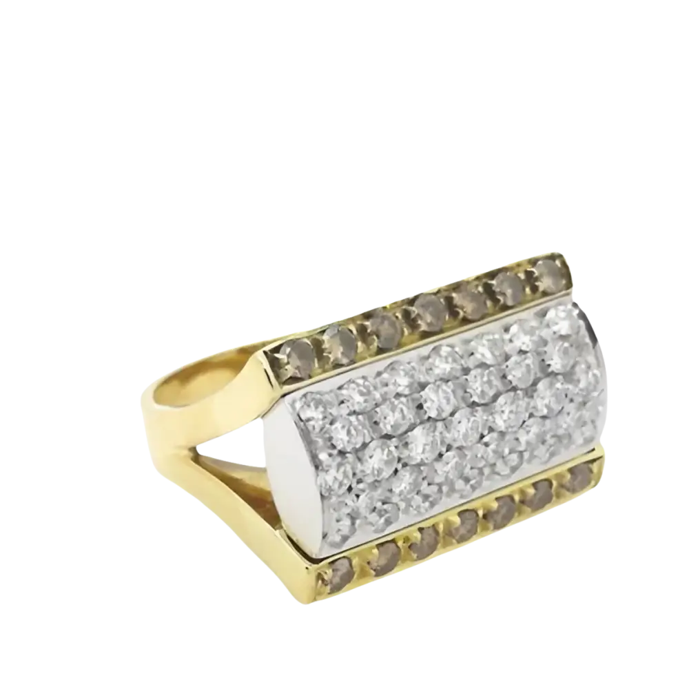 Anello Salvini Soap Opera Oro e Diamanti con oro bianco e diamanti chiari e marroni