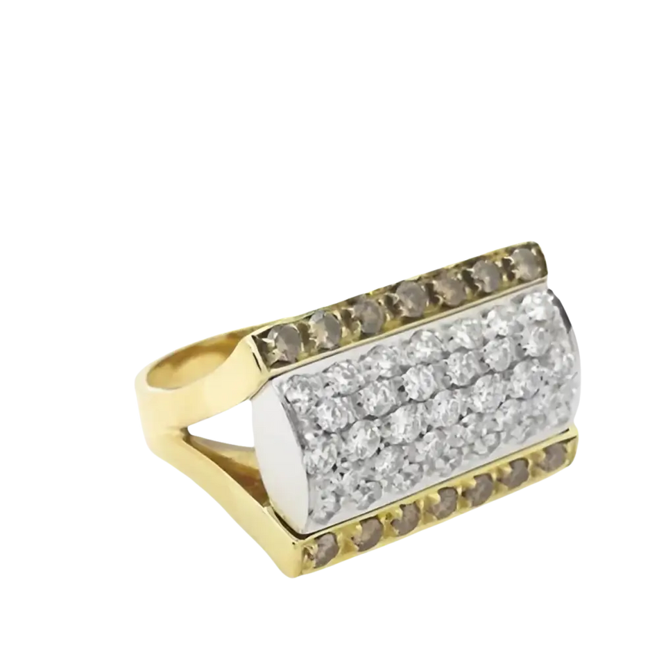 Anello Salvini Soap Opera Oro e Diamanti con oro bianco e diamanti chiari e marroni