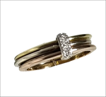 Anello Tricolore in oro con diamante ct 0,07 di Salvini