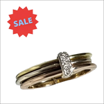 Bangle tri-colore con diamante, Anello Oro con Diamanti Salvini 0,07 ct
