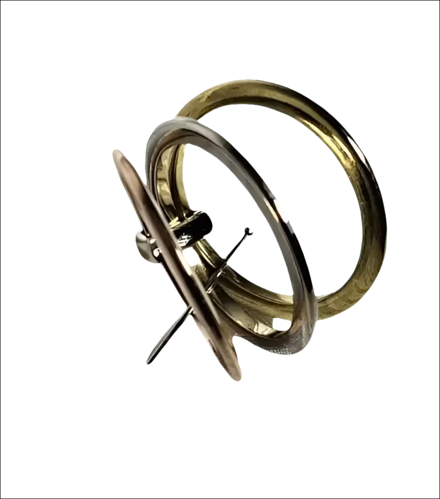 Tre anelli metallici di puzzle nel Anello Oro con Diamanti Salvini ct 0,07