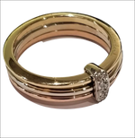 Anello oro tre bande con accentuazione di diamante Salvini ct 0,07
