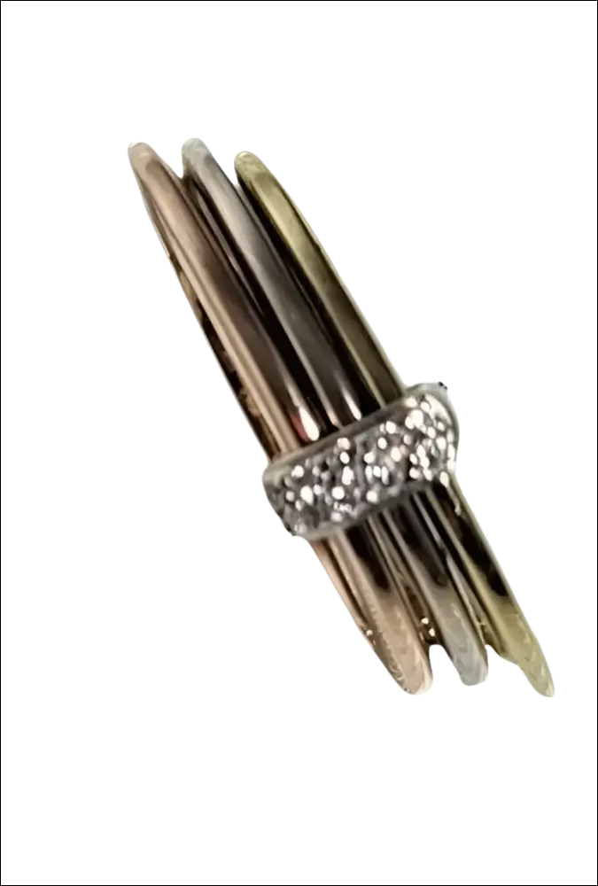 Tre anelli con diamante accentato, Anello oro con diamanti ct 0,07 di Salvini